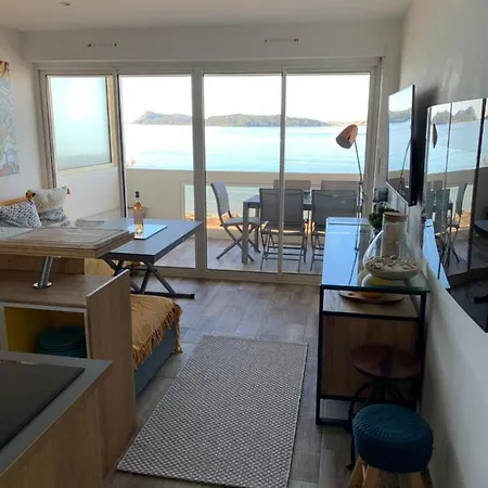 Appartement T3 Les Pieds Dans L'eau, Plage Du Cros, Vue Mer